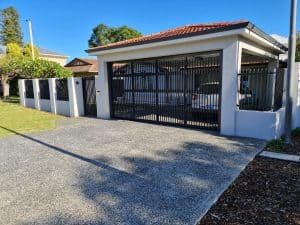 Carport with garage door installed